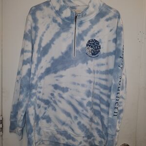 Simply Southern Light Blue Tie-Dye Zip Up Sweater